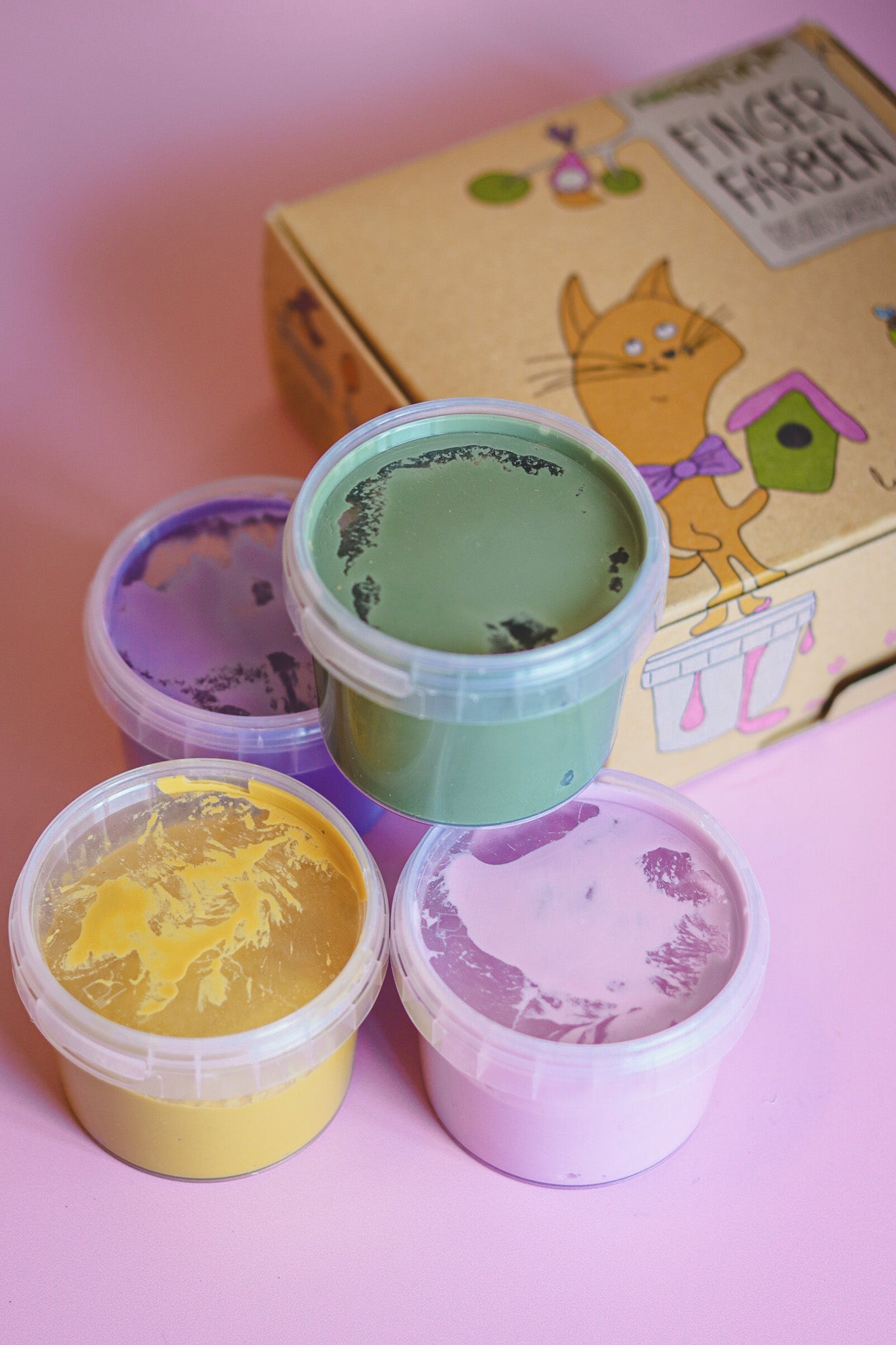 Vingerverf - 4 pastelkleuren