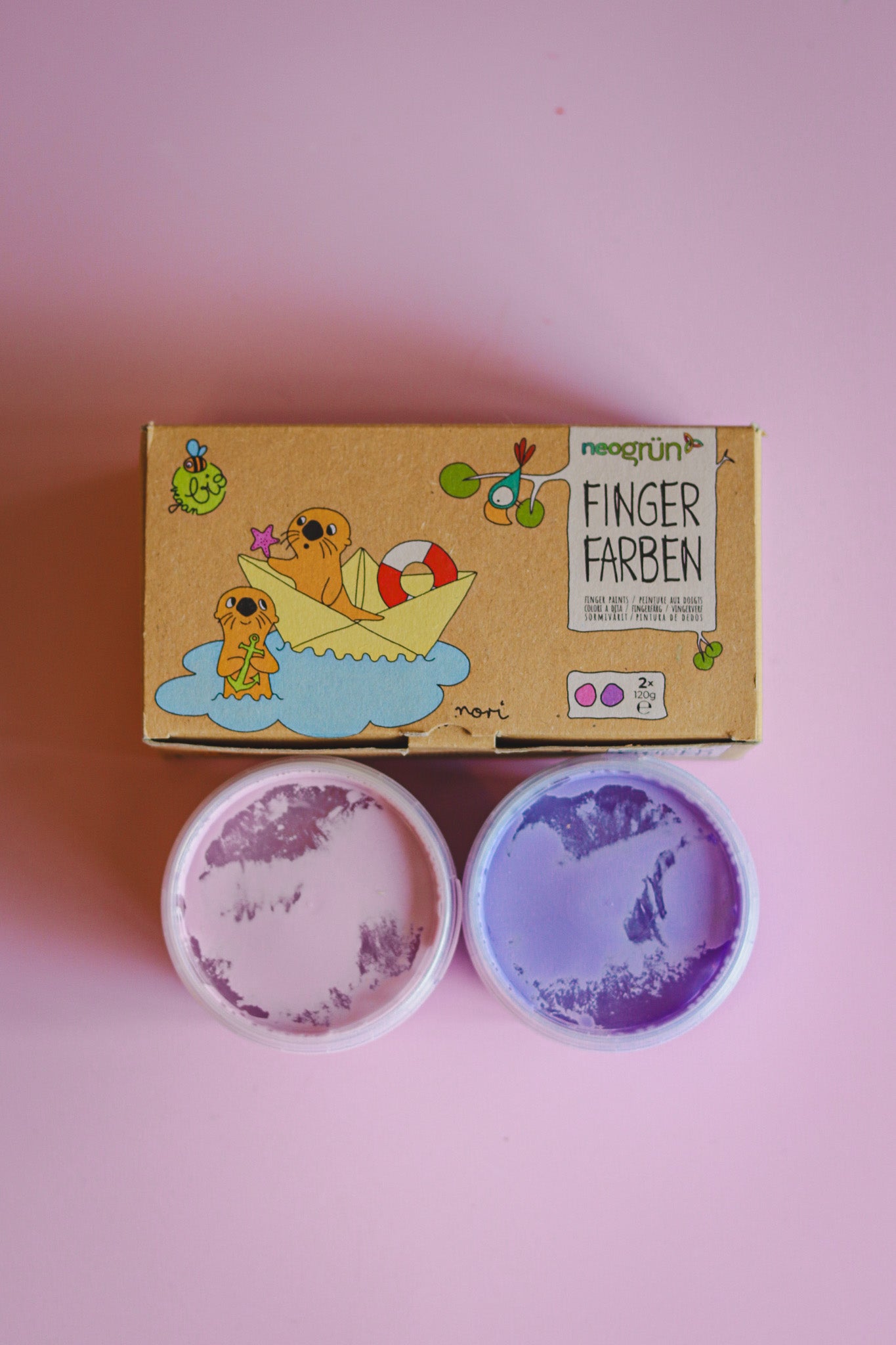 Vingerverf - 2 pastelkleuren