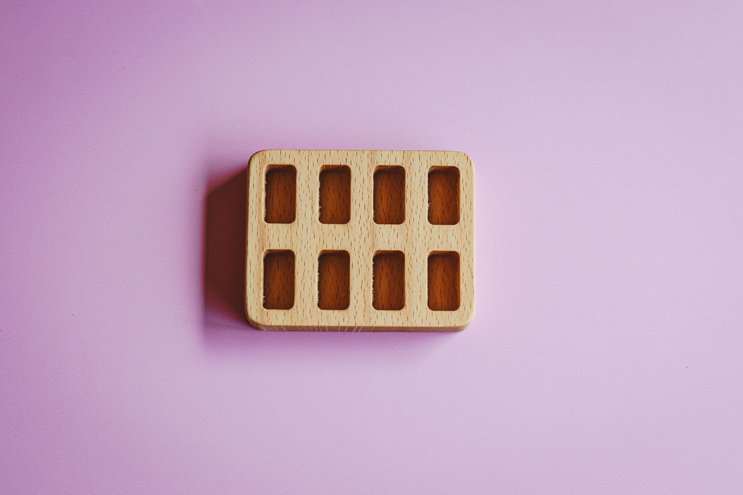 Houten tekenblokjeshouder inclusief 8 bijenwas tekenblokjes