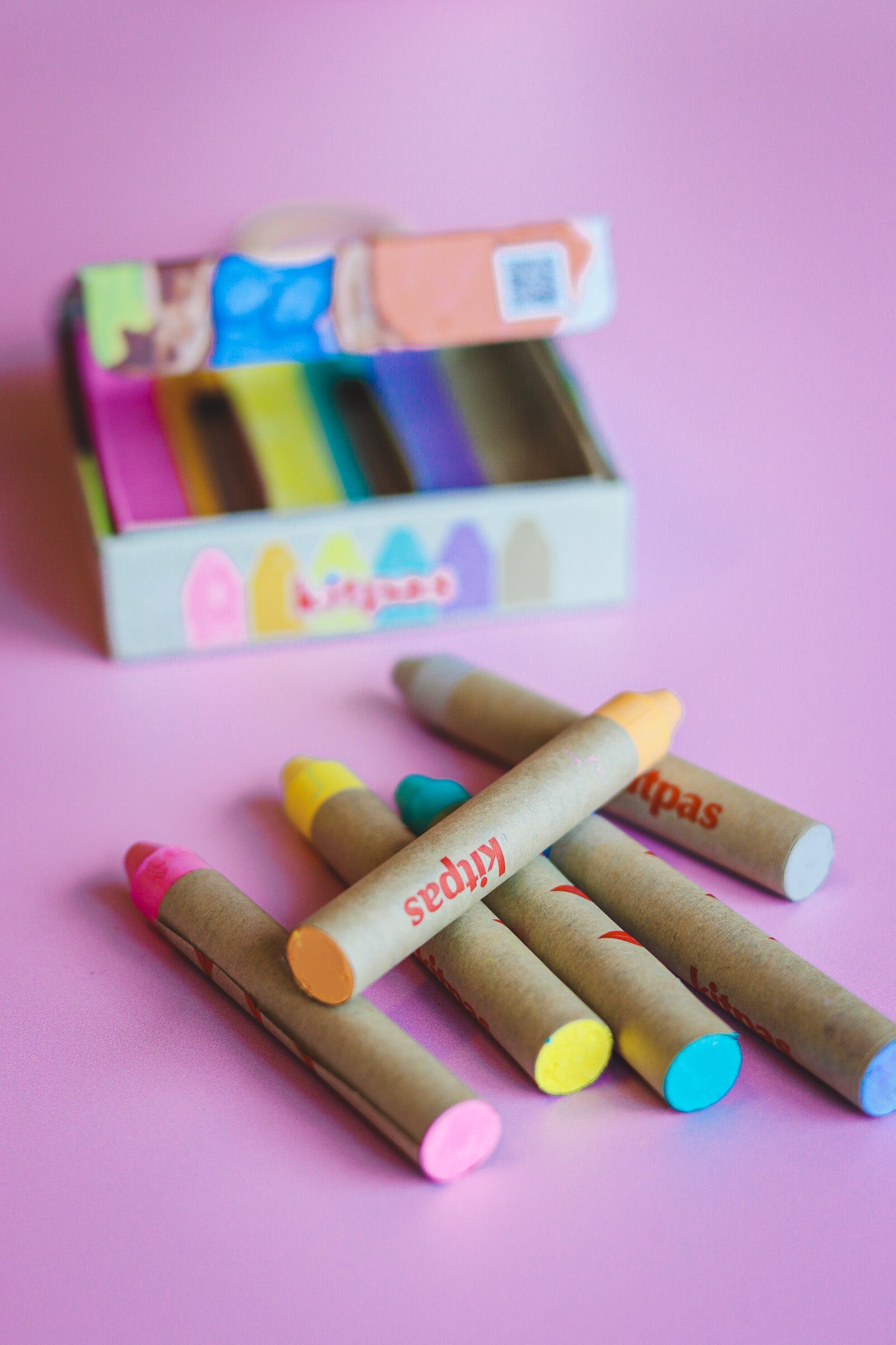 Raamkrijtjes rijstwas Face - 6 pastelkleuren