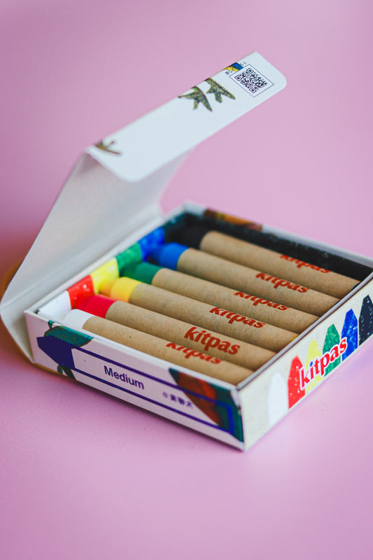 Raamkrijtjes rijstwas Bird- 6 basiskleuren