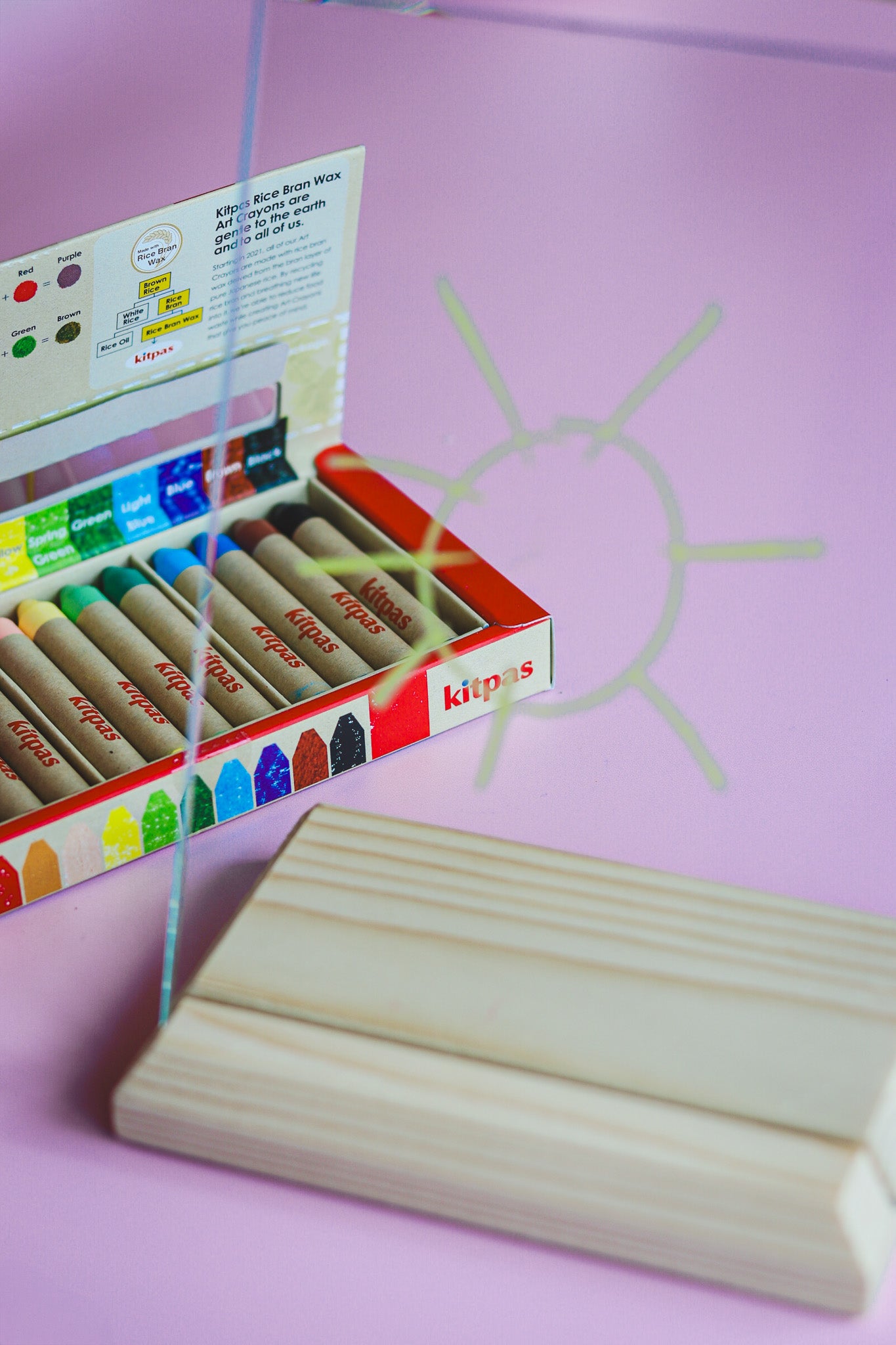 Raamkrijtjes rijstwas - 12, 16 of 24 kleuren