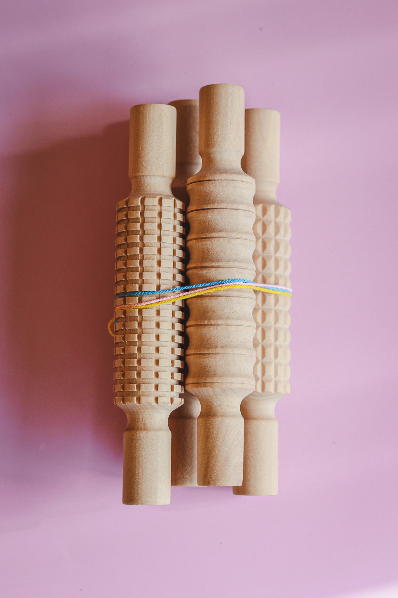 Houten rollers met patronen
