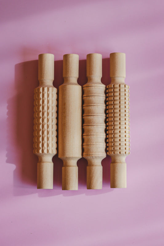 Houten rollers met patronen