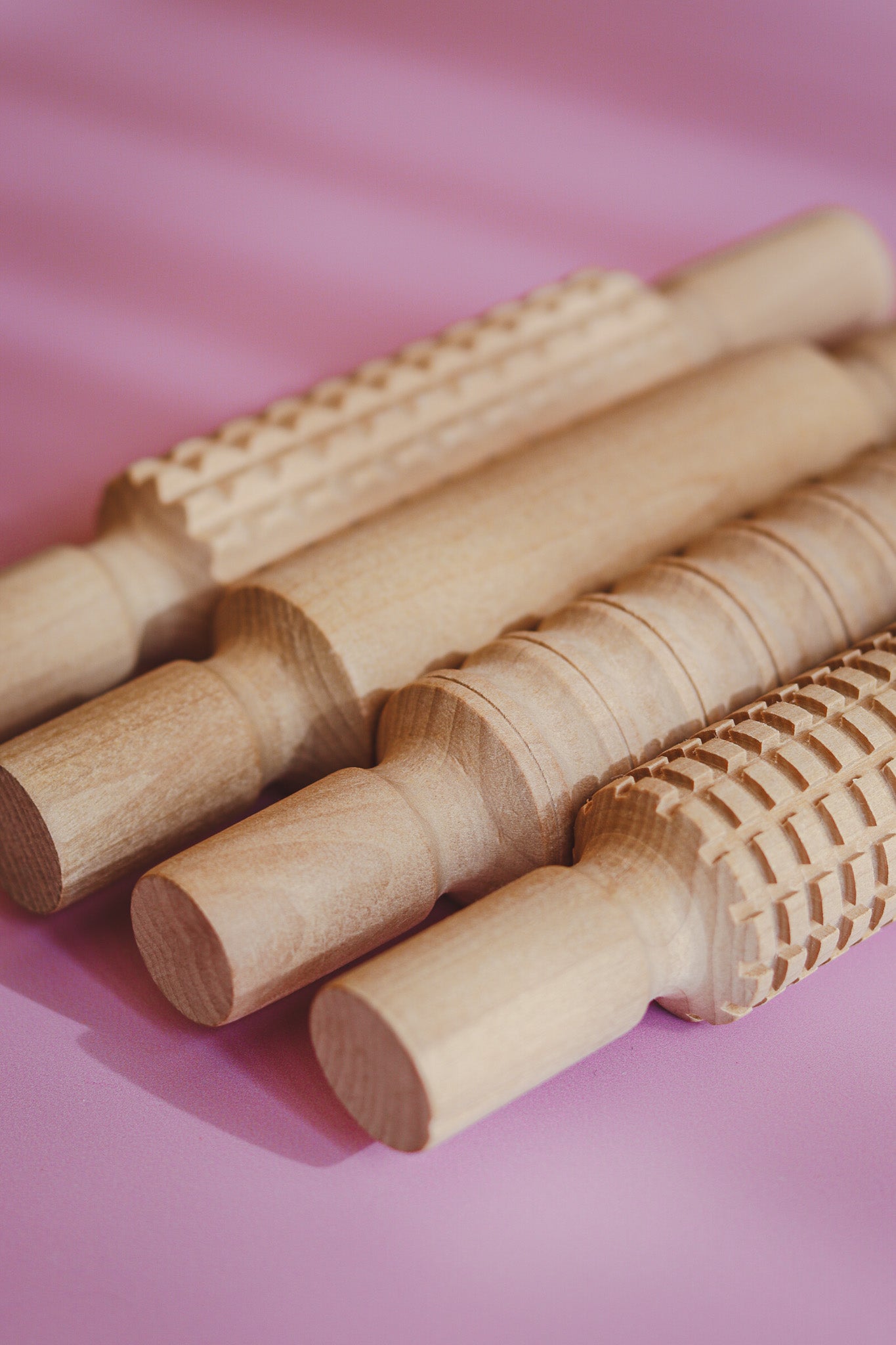 Houten rollers met patronen