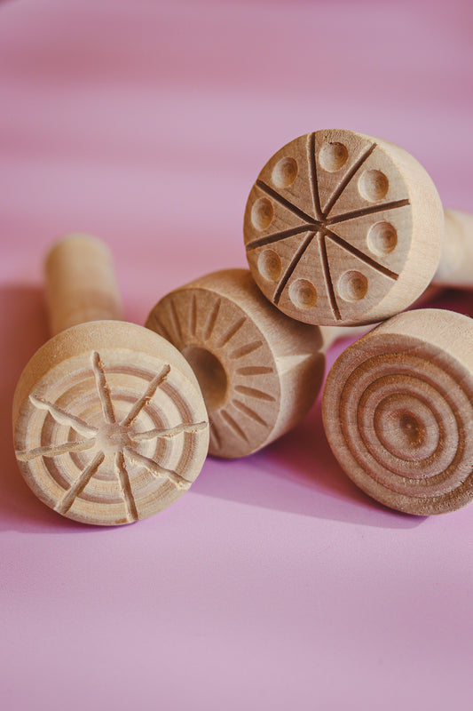 Houten stempels met patronen