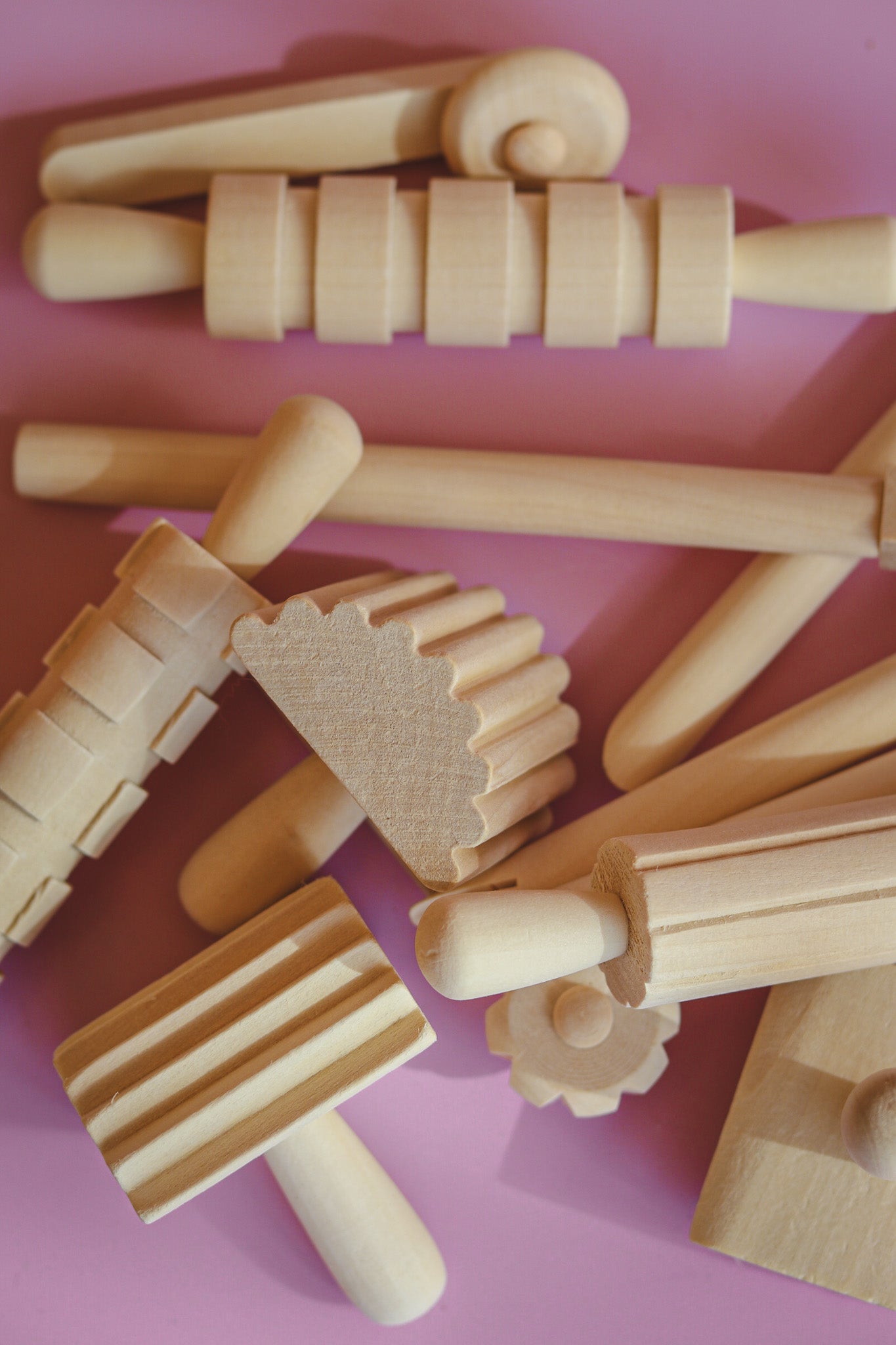 Houten kneed- en wriemelset