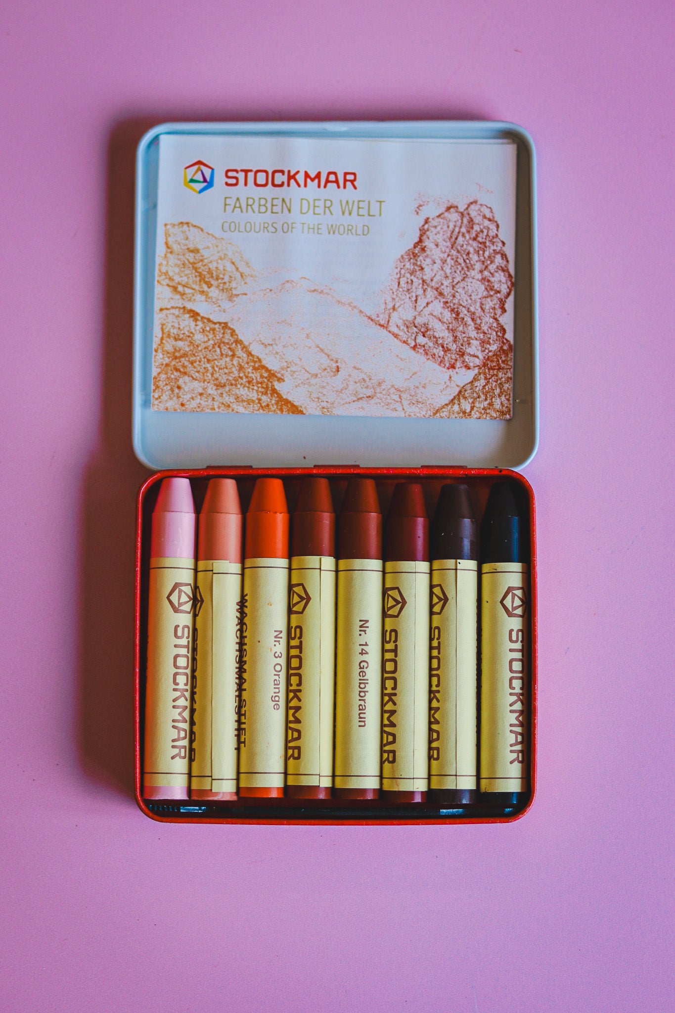 Bijenwas tekenstiftjes 'kleuren van de wereld' - 8 stuks