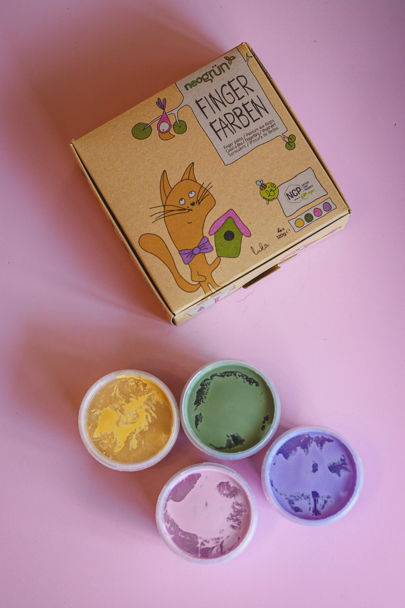 Vingerverf - 4 pastelkleuren