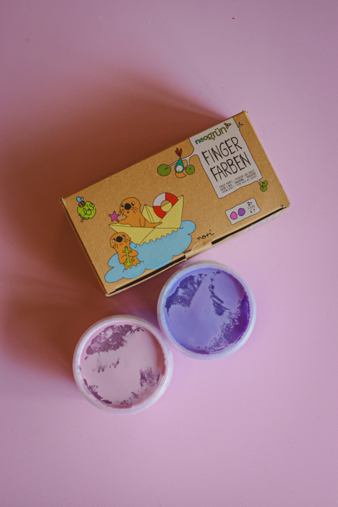 Vingerverf - 2 pastelkleuren