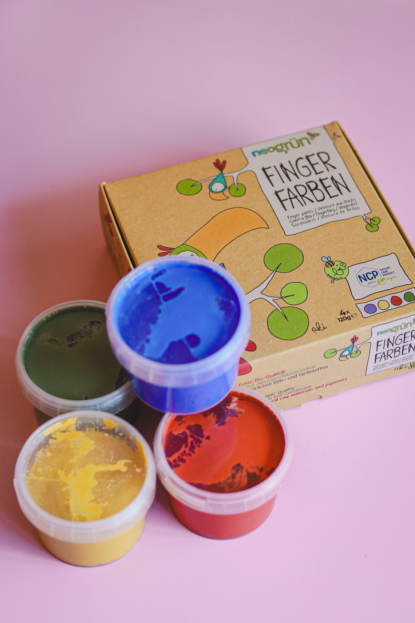 Vingerverf - 4 basiskleuren